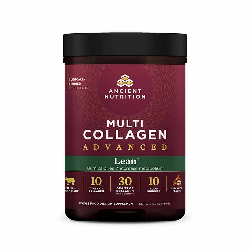 Multi Collagen Advanced Lean Powder, Cinnamon, 25 Servings, by Ancient Nutrition