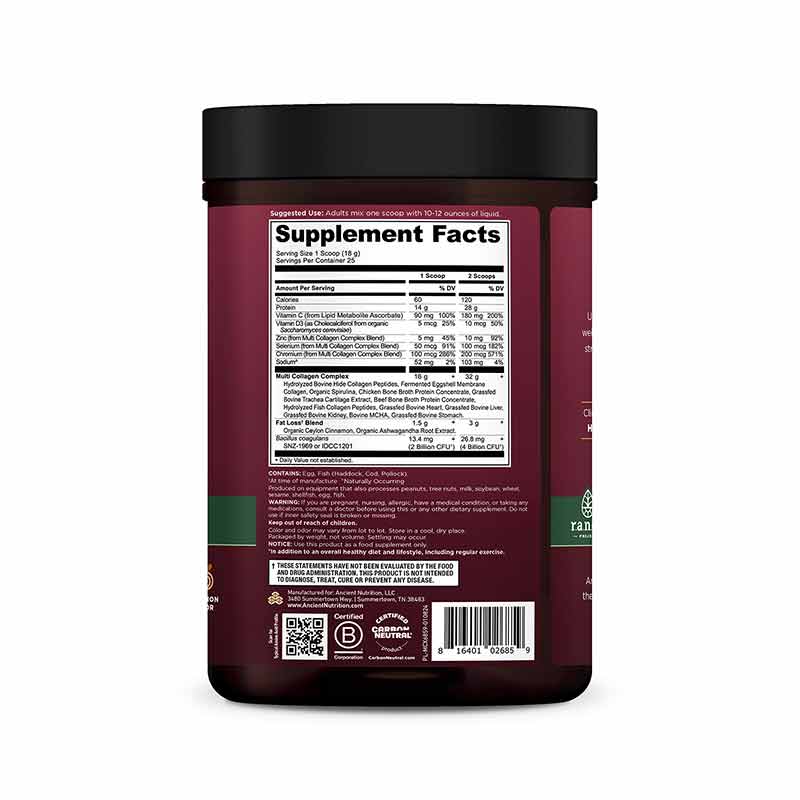 Multi Collagen Advanced Lean Powder, Cinnamon, 25 Servings, by Ancient Nutrition, image #3