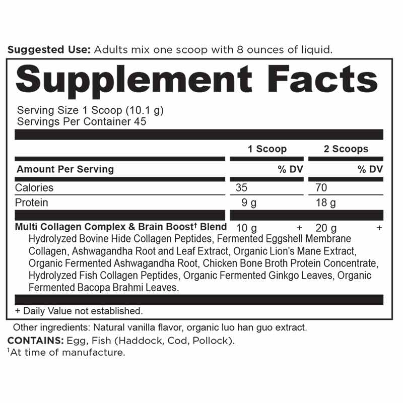 Multi Collagen Protein Powder Plus, Brain Boost, 16 Oz, by Ancient Nutrition, image #2