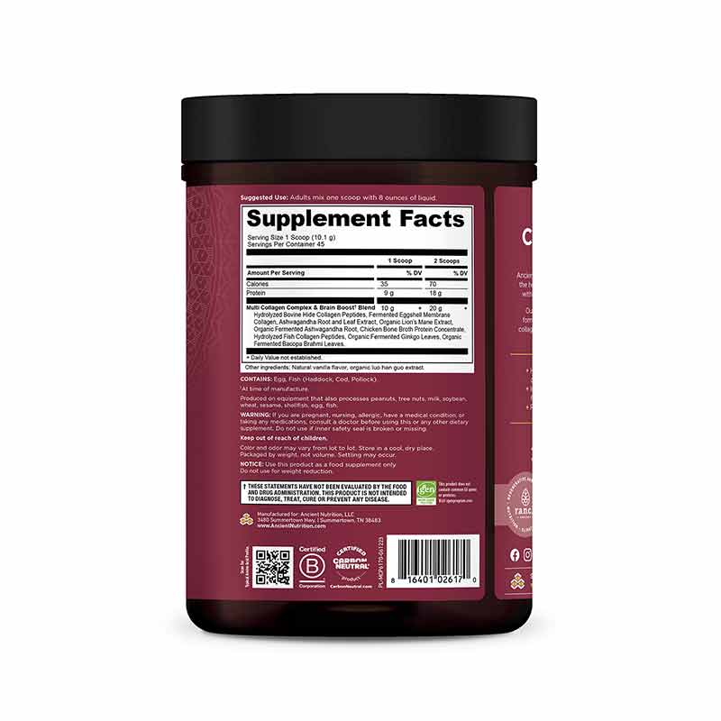 Multi Collagen Protein Powder Plus, Brain Boost, 16 Oz, by Ancient Nutrition, image #3