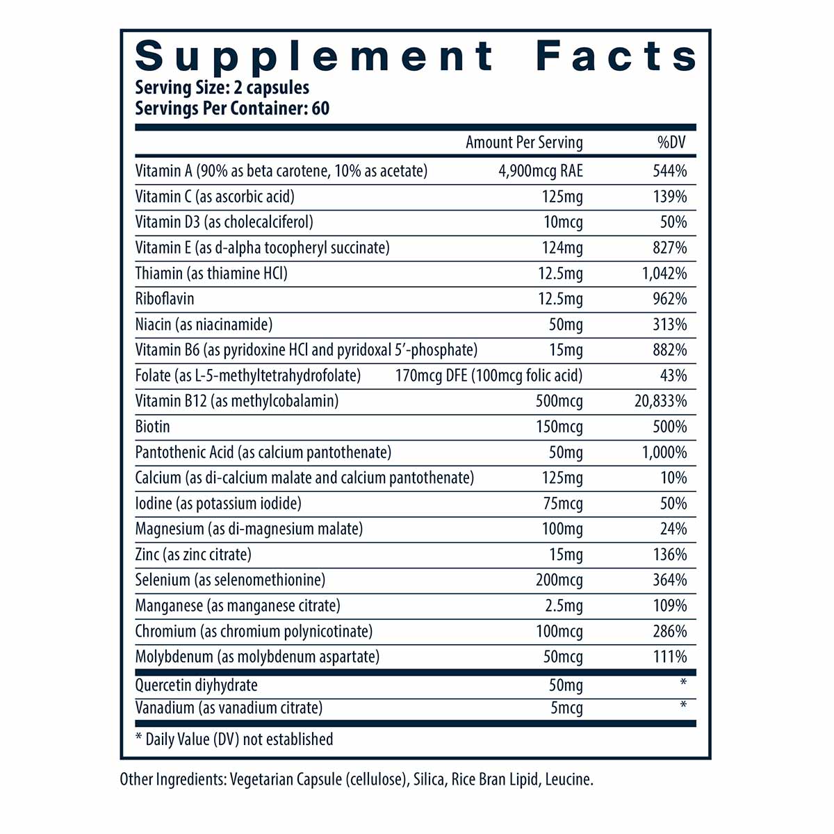 Multi-Nutrients 5 (without Boron, Copper & Iron), 120 Caps, by Vital Nutrients