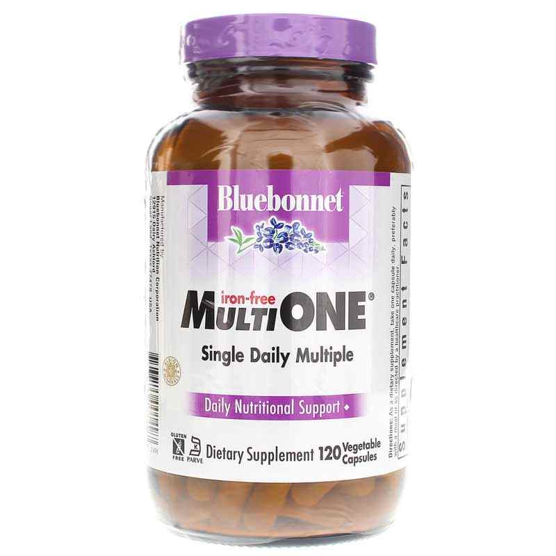 Multi One Iron-Free Single Daily Multiple, 120 Veg Capsules, by Bluebonnet