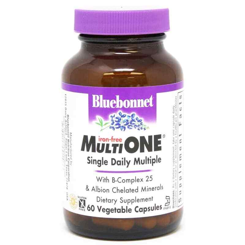 Multi One Iron-Free Single Daily Multiple, 60 Veg Capsules, by Bluebonnet