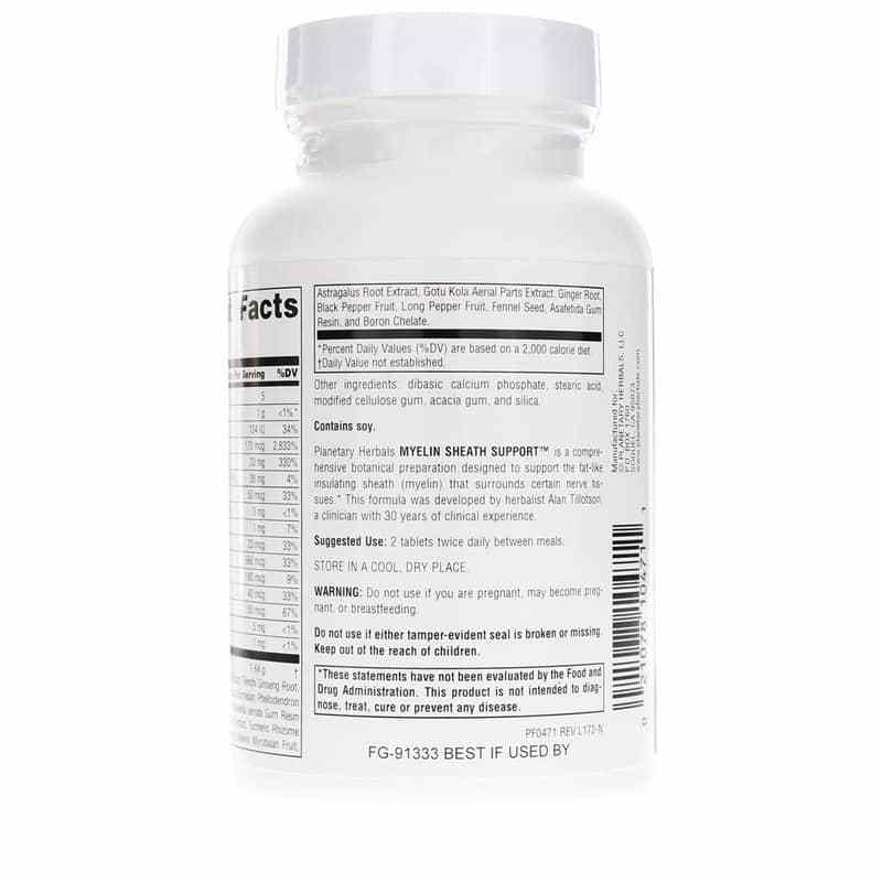 Myelin Sheath Support 820 Mg, 90 Tablets, by Planetary Herbals, image #3