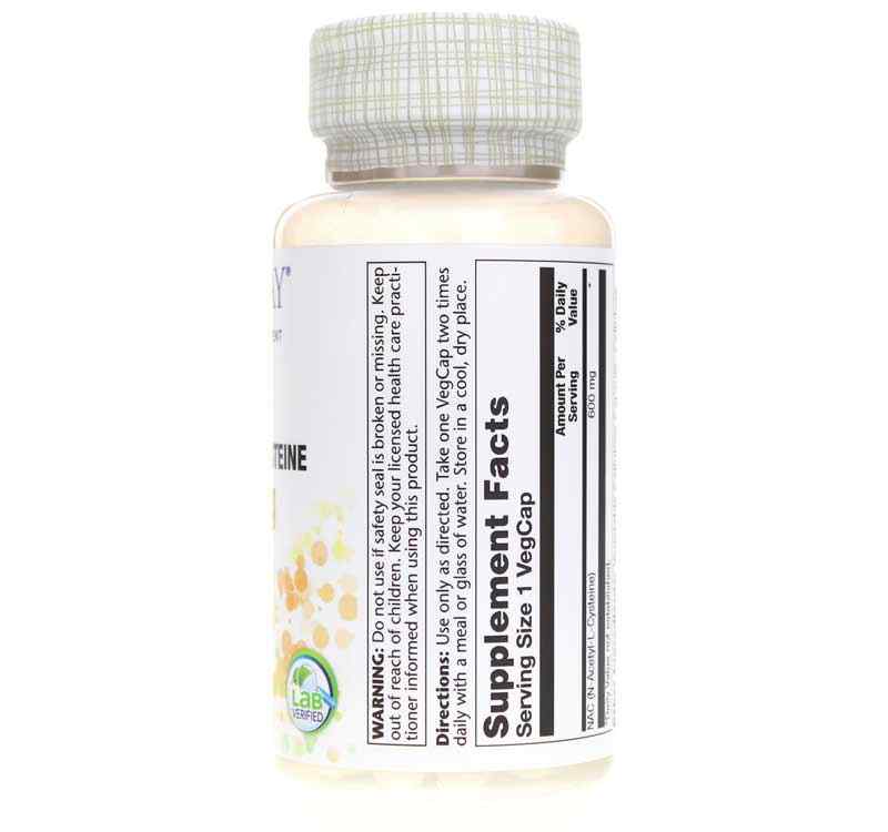 NAC 600 Mg, 60 Veg Capsules, by Solaray, image #2