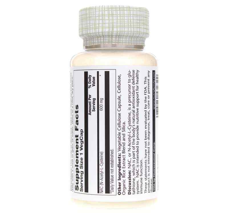 NAC 600 Mg, 60 Veg Capsules, by Solaray, image #3