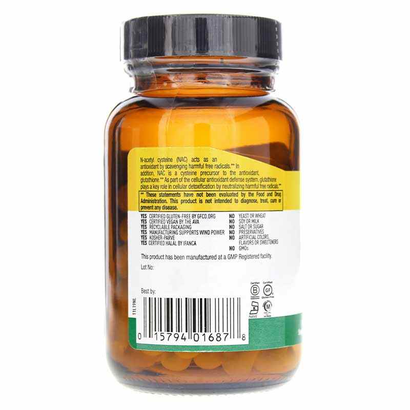 NAC 750 Mg, 60 Vegan Capsules, by Country Life, image #3