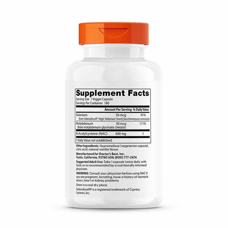 NAC Detox Regulators, 180 Veg Capsules, by Doctors Best, image #2