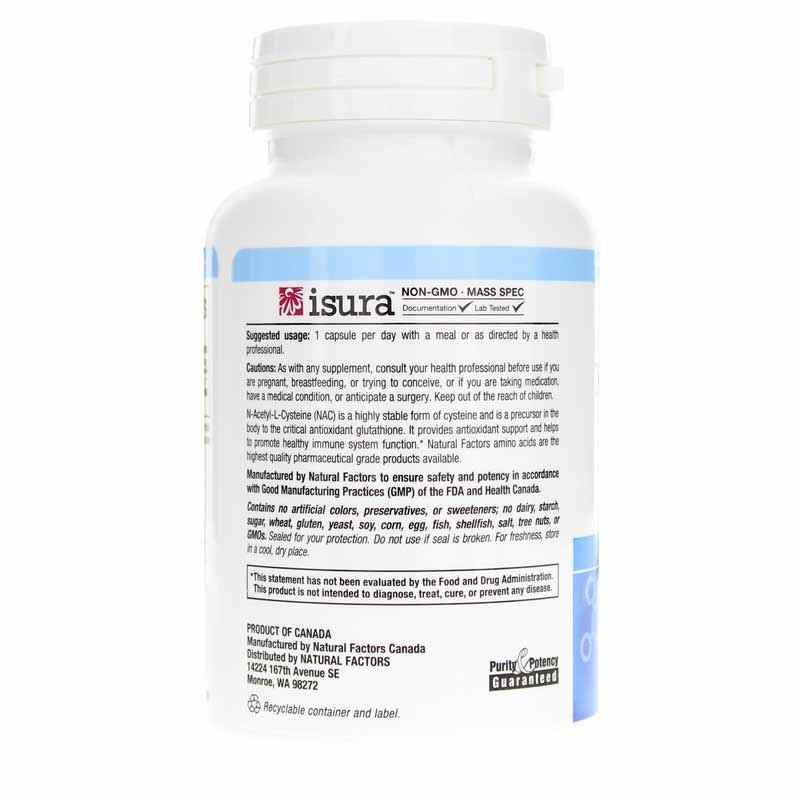NAC N-Acetyl-L-Cysteine 600 Mg, by Natural Factors, image #3