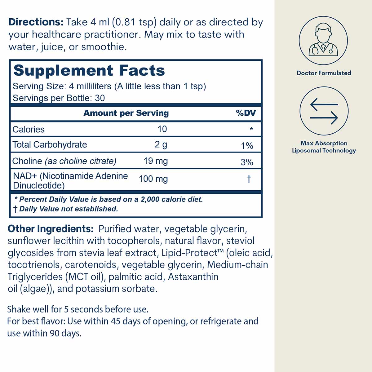 Liposomal NAD + Liquid, by Core Med Science
