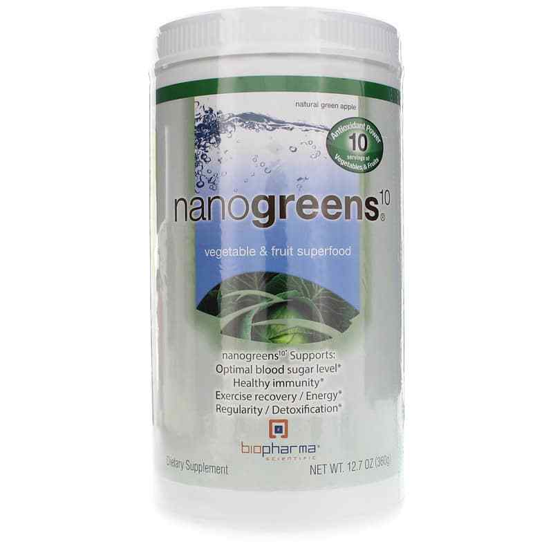 NanoGreens 10, Green Apple, 12.7 Oz, by Biopharma