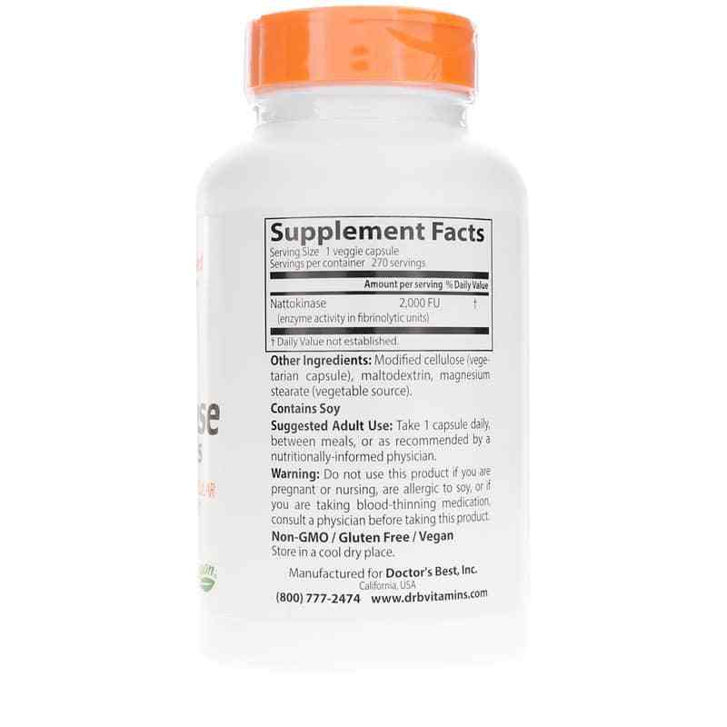 Nattokinase 2000 FUs, 270 Veg Capsules, by Doctors Best, image #2