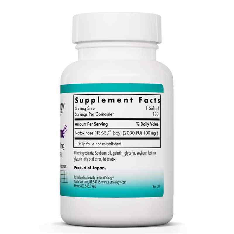 NattoZyme Nattokinase 100 Mg, 180 Softgels, by Nutricology, image #2