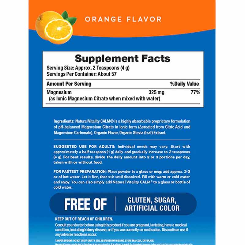 Natural Calm, Orange, 8 Oz, by Natural Vitality, image #2