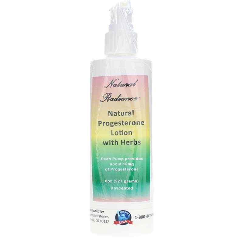 Natural Progesterone Lotion Plus Herbs, 8 Oz, by Natural Radiance