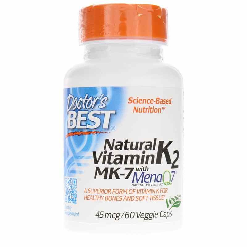 Natural Vitamin K2 MK-7 45 Mcg, 60 Veg Capsules, by Doctors Best