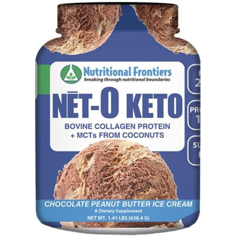 Net-O Keto Collagen Protein, Chocolate Peanut Butter Ice Cream, by Nutritional Frontiers