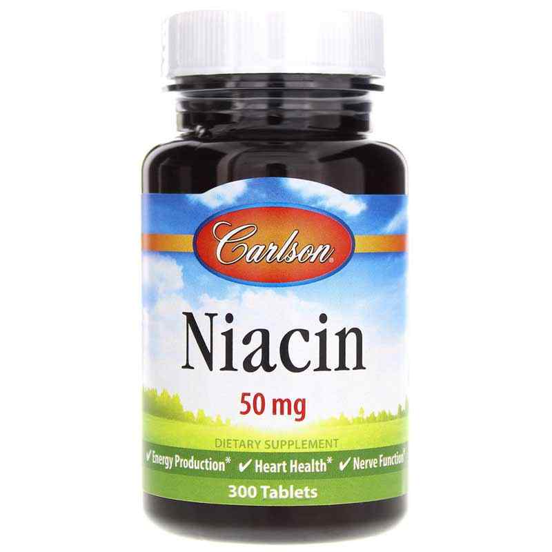 Niacin 50 Mg, 300 Tablets, by Carlson Labs