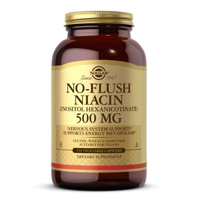 No-Flush Niacin 500 Mg, 250 Veg Capsules, by Solgar