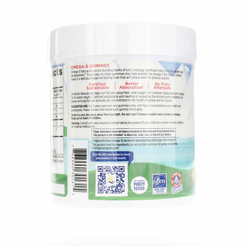 Nordic Omega-3 Gummies Tangerine, 120 Gummies, by Nordic Naturals, image #3