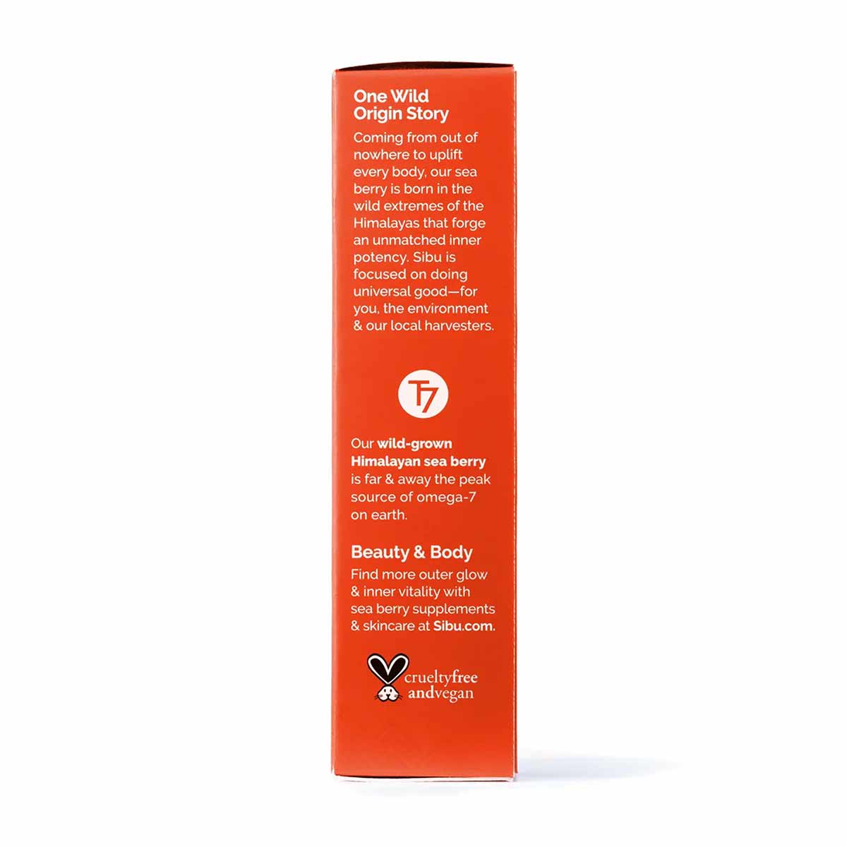 Sibu Beauty Nourishing Face Cream 1 oz in bright orange box with white text describing sea berry ingredients and cruelty-free