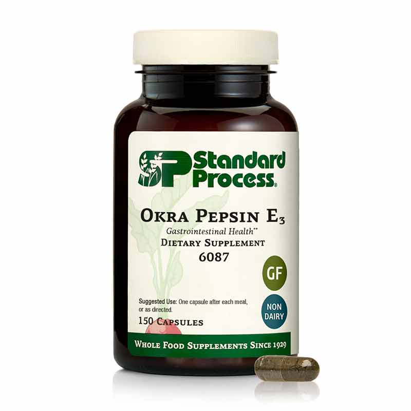 Okra Pepsin E3, 150 Capsules, by Standard Process