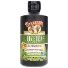 Olive Leaf Complex Liquid, Peppermint, 16 Oz, by Barleans Organic Oils