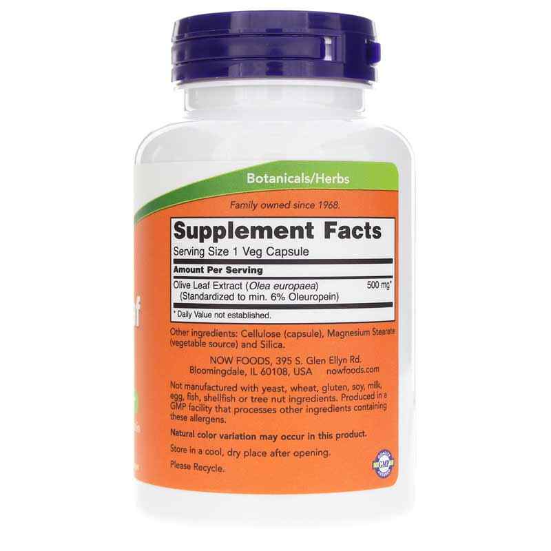 Olive Leaf Extract 500 Mg, 120 Veg Capsules, by NOW Foods, image #2