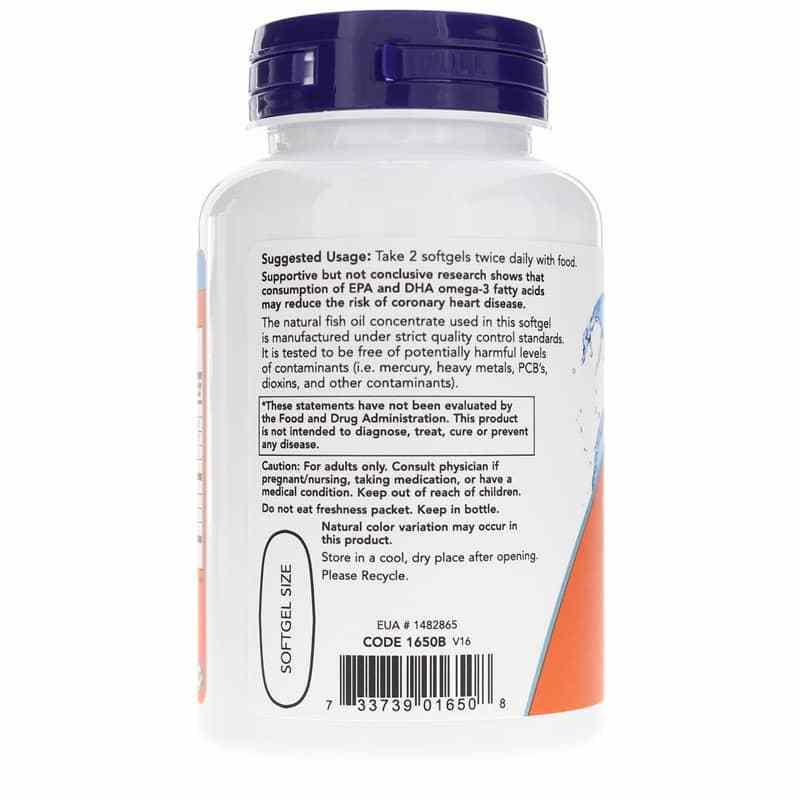 Omega-3 180 EPA / 120 DHA, 100 Softgels, by NOW Foods, image #3