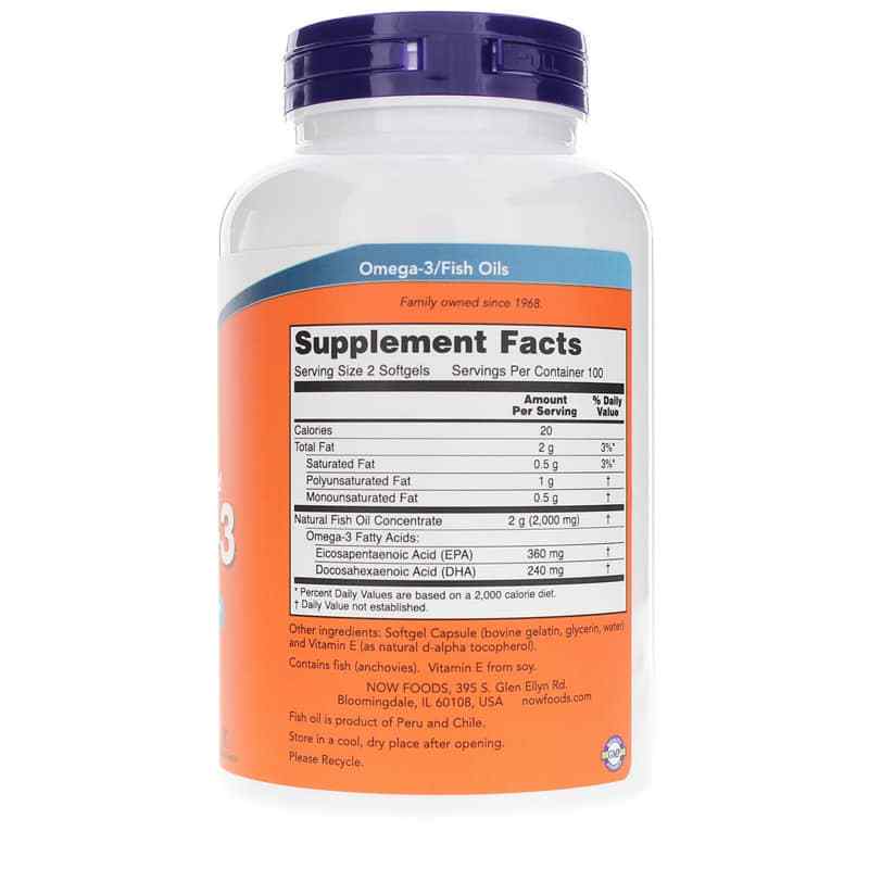 Omega-3 180 EPA / 120 DHA, 200 Softgels, by NOW Foods, image #2
