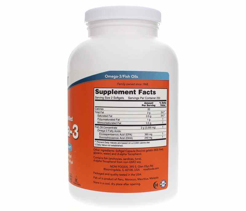 Omega-3 180 EPA / 120 DHA, 500 Softgels, by NOW Foods, image #2