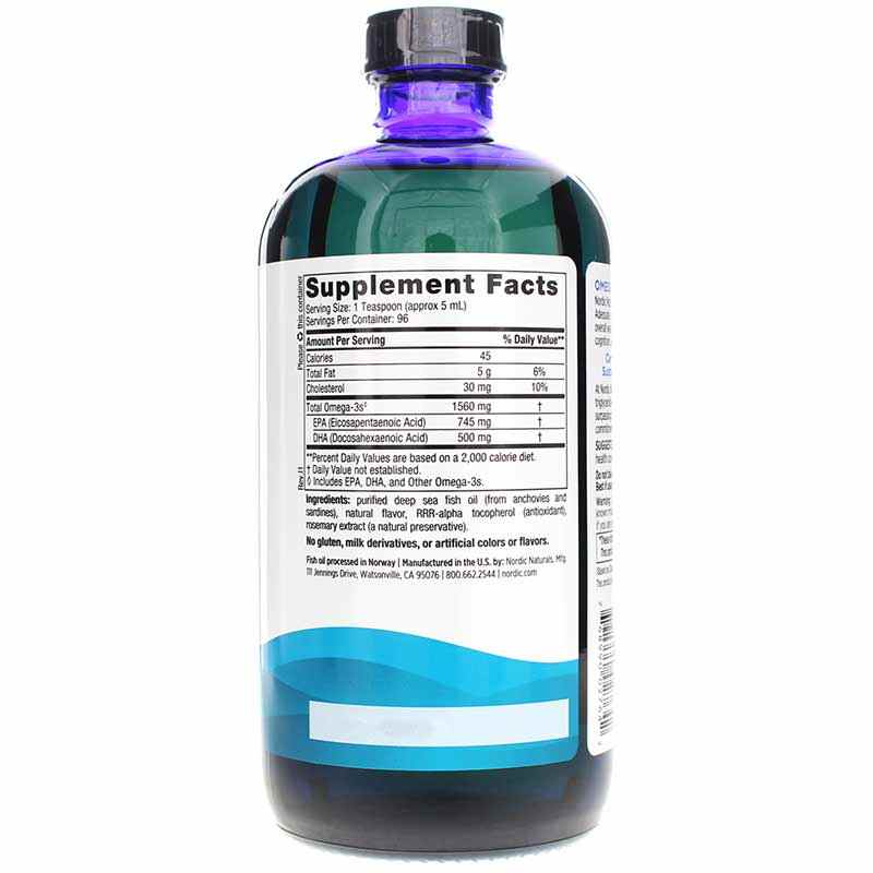 Omega-3 Liquid Lemon, 16 Oz, by Nordic Naturals, image #2