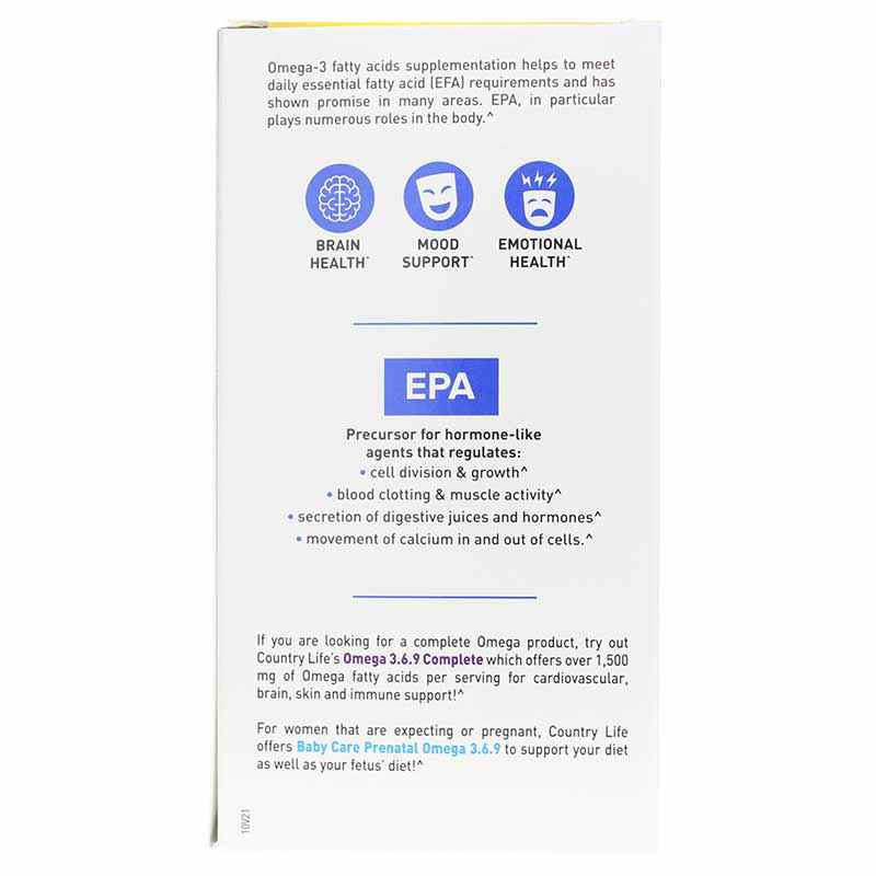 Omega-3 Mood 1000 Mg, 180 Softgels, by Country Life, image #3