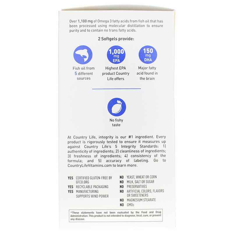 Omega-3 Mood 1000 Mg, 180 Softgels, by Country Life, image #4