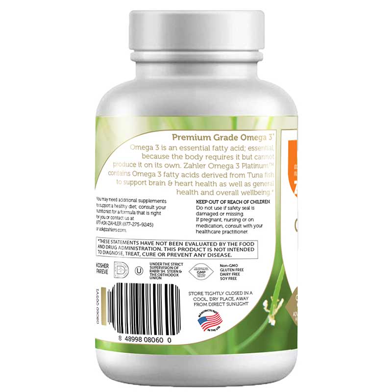 Omega 3 Platinum, 180 Softgels, by Zahler, image #2
