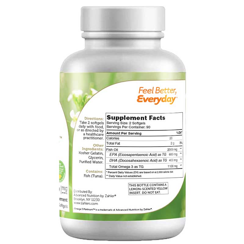 Omega 3 Platinum, 180 Softgels, by Zahler, image #3