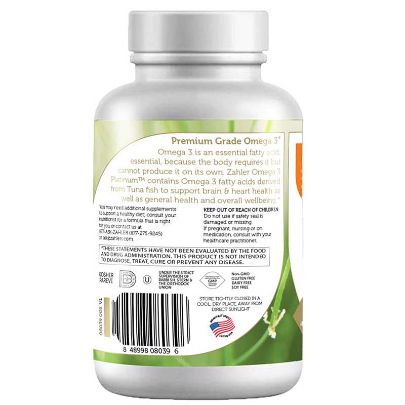Omega 3 Platinum, 360 Softgels, by Zahler, image #2