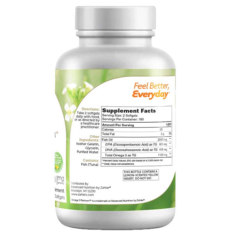Omega 3 Platinum, 360 Softgels, by Zahler, image #3