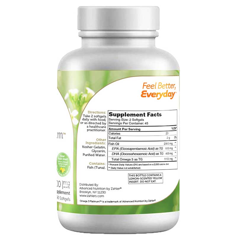Omega 3 Platinum, 90 Softgels, by Zahler, image #3
