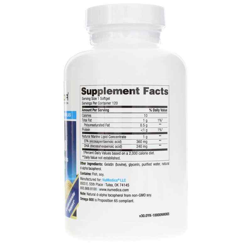 Omega 600, 120 Softgels, by NuMedica, image #2