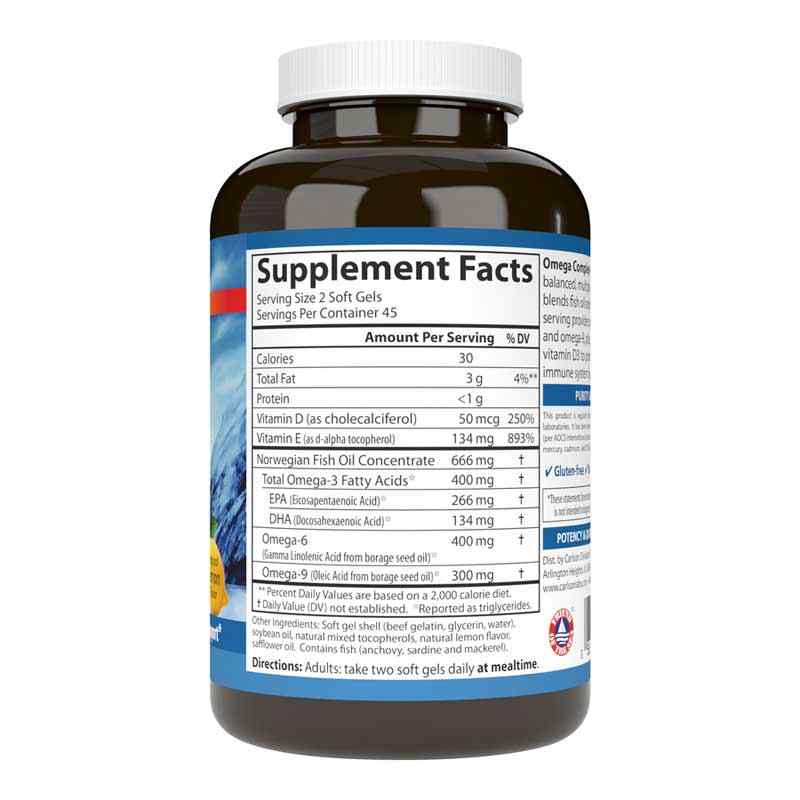 Omega Complete Gems, 90 Softgels, by Carlson Labs, image #2