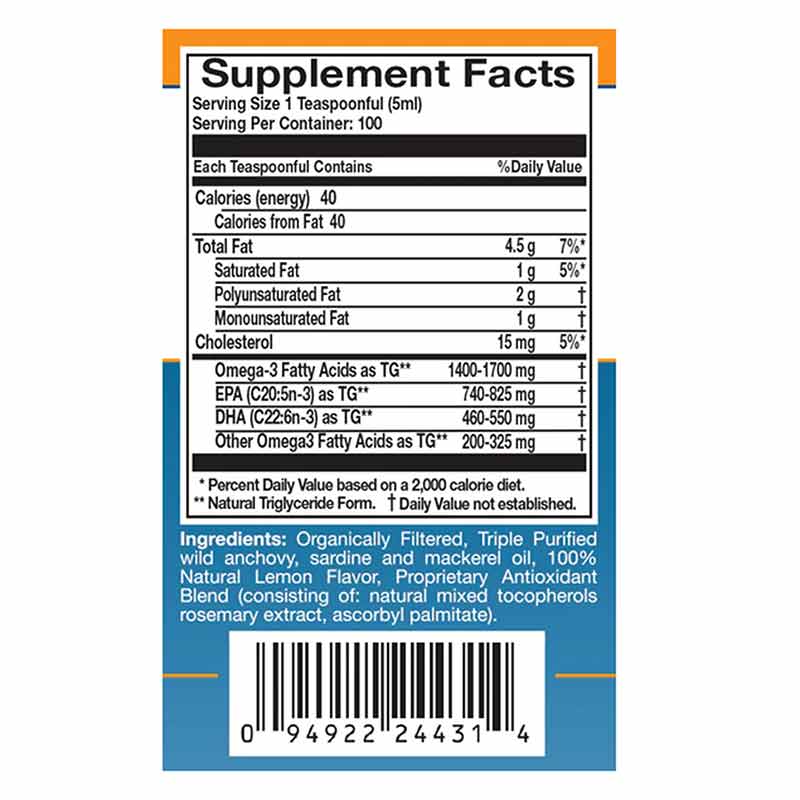 Omega Sufficiency Lemon Liquid, 17 Oz, by Innate Choice , image #2
