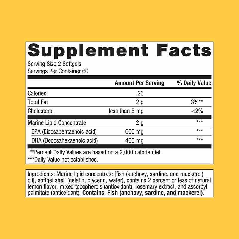 OmegaGenics Fish Oil EPA-DHA 500 mg, 120 Softgels, by Metagenics, image #2