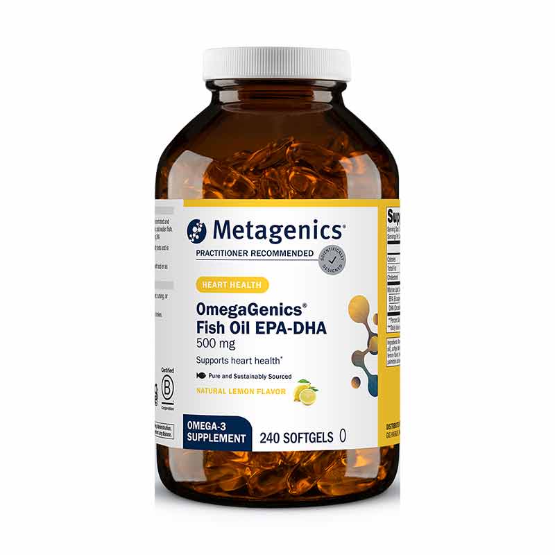 OmegaGenics Fish Oil EPA-DHA 500 mg, 240 Softgels, by Metagenics