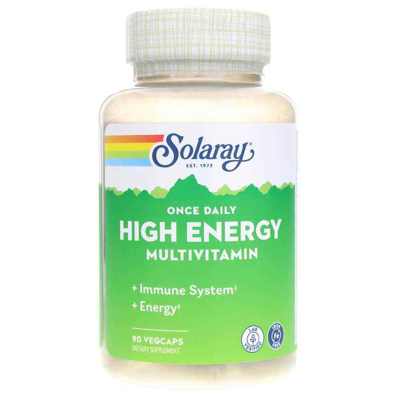 Once Daily High Energy Multi-Vita-Min Iron Free, 90 Veg Capsules, by Solaray