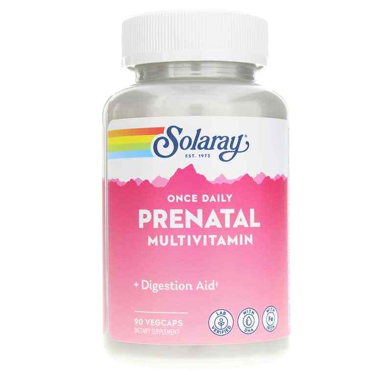 Once Daily Prenatal Multivitamin, 90 Veg Capsules, by Solaray
