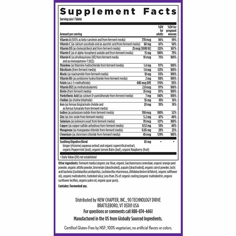 One Daily Prenatal Multivitamin, 90 Veg Tablets, by New Chapter, image #2