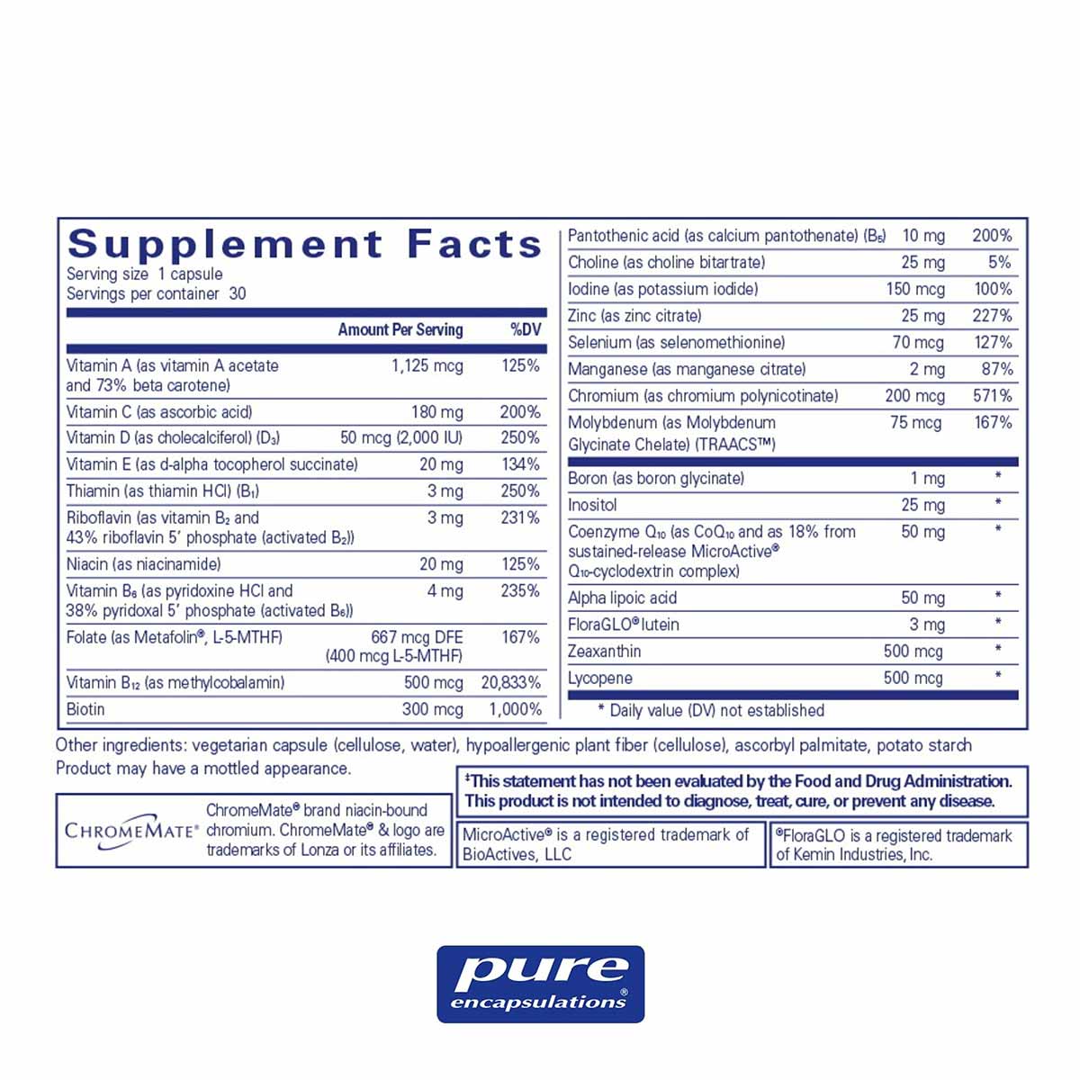 O.N.E. Multivitamin, by Pure Encapsulations
