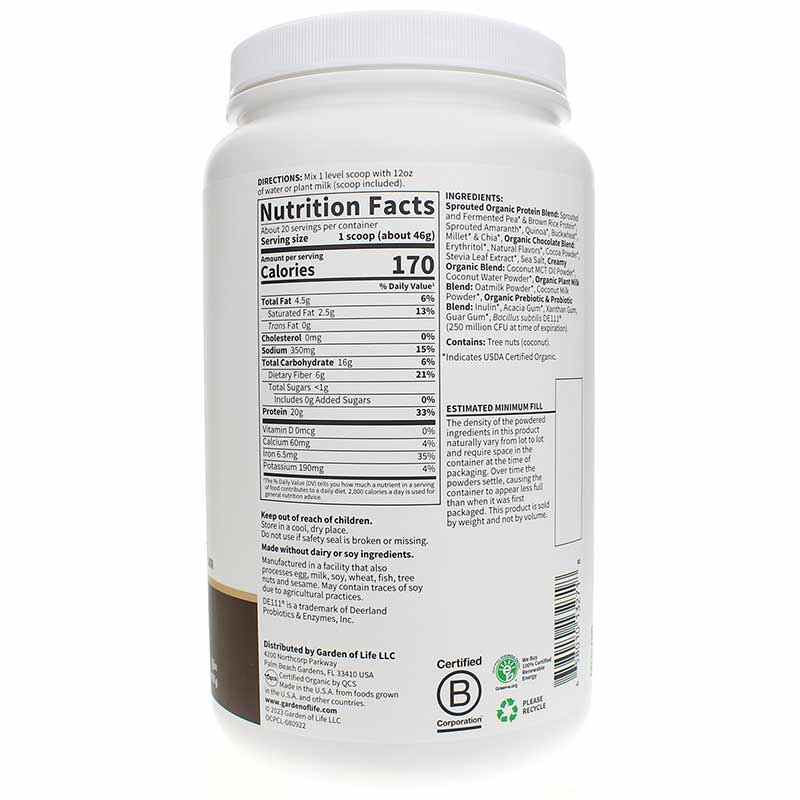 Organic Creamy Protein with Oatmilk, Chocolate Brownie, by Garden of Life, image #3