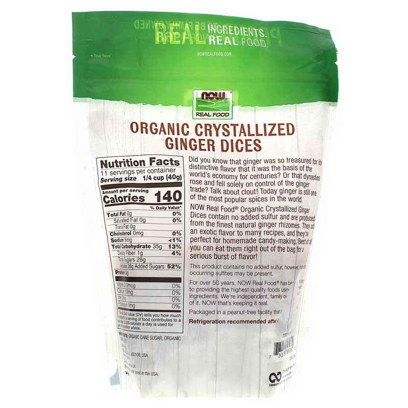 Organic Crystallized Ginger Dices, by NOW Foods, image #2